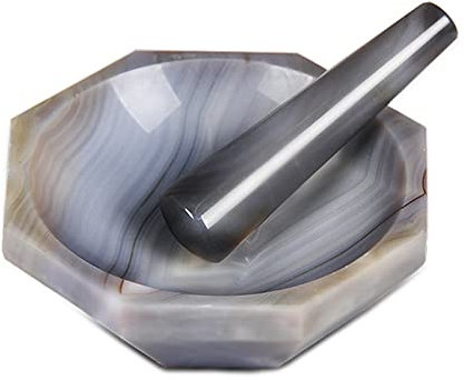 1 mortier d'agate naturelle de laboratoire résistant à l'usure 50 mm avec tige de meulage