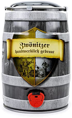 Brauerei Zwönitz 5 Liter Bierfass/Partyfass 5l Bier mit Pils/Fassbier als Geburtstagsgeschenk für Männer/Bier Geschenke für Männer/Pils Fass Bierzapfanlage mit Fass Bier 5 Liter