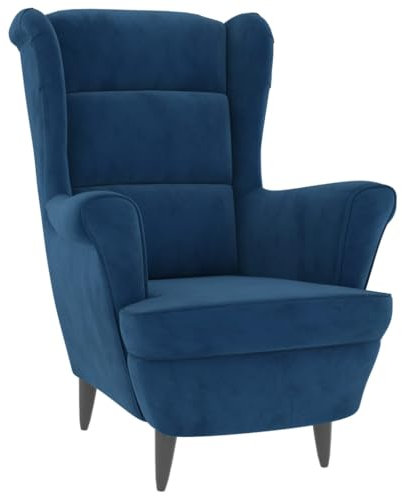 vidaXL Sessel, Relaxsessel mit gepolstertem Sitz Armlehnen, Fernsehsessel Loungesessel für Wohnzimmer, Polstersessel Ruhesessel, Blau Samt