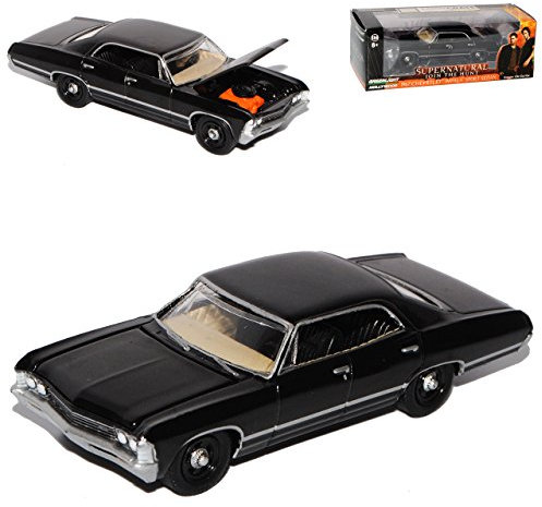 Chevrolet Impala Limousine Schwarz 1967 Supernatural Join The Hunt 1/64 Greenlight Modell Auto mit individiuellem Wunschkennzeichen