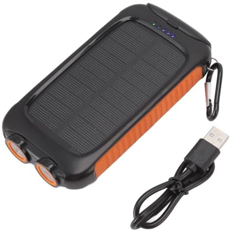 Power Bank Solare,Power Bank da 20000 MAh, Caricabatterie Portatile, Batteria Esterna, Compatibile con Tutti Gli Smartphone E Dispositivi USB, Ricarica Rapida Integrata Torcia Super Luminosa