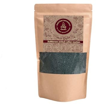 Aromatischer Kerzensand mit Duft 400g inkl. 3 Dochte Aromasand Duftgranulat aus Wachs Raumduft (Snowy Spruce)