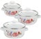 3-Teiliges Emaille Suppentopf Set Mit Doppelgriffen Vintage Blumenmuster Ideal Für Suppen Nudeln Und Eintöpfe Praktischer Kochtopf Für Haushalt Und Geschenke