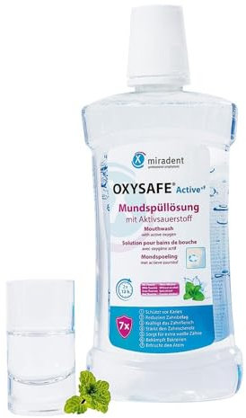 Miradent Mundspülung mit Aktivsauerstoff, 7-fache Schutzformel, Alkoholfrei, Unflavored, 500ml