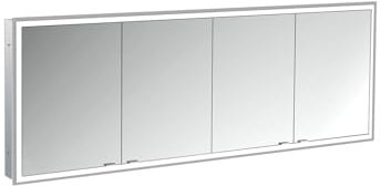 Emco Prime Facelift Lichtspiegelschrank, 1800 mm, 4 Türen, Unterputzmodell, 9497, Farbe: Aluminium/Weiss
