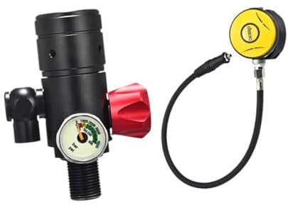 F Fityle Scuba Atemregler Set Tauchregler 1L Männer Frauen Teile Flexible Erste Stufe Tauchregler Ausrüstung Unterwasser Taucher, Schwarz