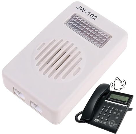 Sonnette Externe Téléphone Portable Amplificateur de Sonnette de Téléphone Amplificateur de Volume avec Bouton de Panique 70D B Affichage de la Feu d'Appel Amplificateur: