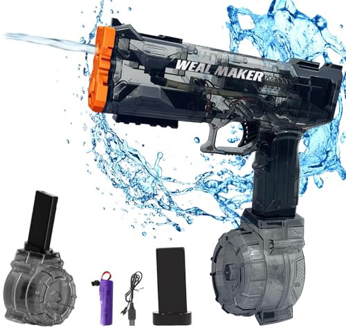 Maxee Elektrische Wasserpistole, EIN-Knopf Automatische Wasserspritzpistolen für Kinder Erwachsene, Stärkste Squirt Watergun mit großer Reichweite für Sommer Schwimmbad Party Strand im Freien