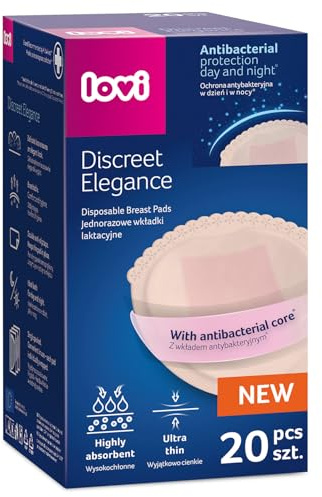 LOVI Antibakterielle Stilleinlagen Discreet Elegance, Einweg, Hochaufwendig, Atmungsaktiv, Diskret, Profiliert (standard Beige, 20, Stück)