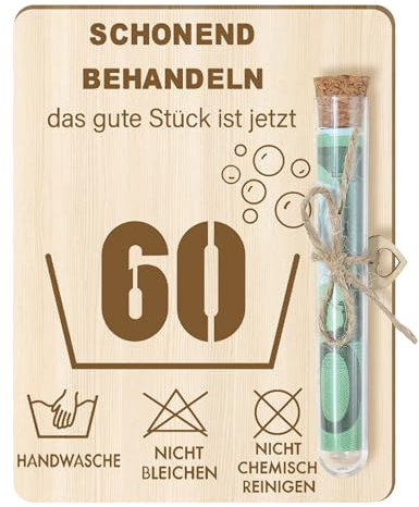 Geldgeschenke Geburtstag 60, Holz Geschenke zum 60 Geburtstag mit Geburtstagskarte für Frau Mann, Witzige Geburtstagskarte 60 Geschenke für Freunde, Familie (60)