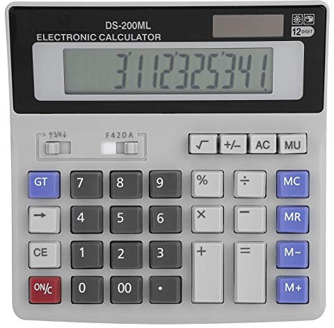 Taschenrechner Desktop, 12 -stellig -Solar -Taschenrechner LCD -Bildschirm Basic Calculator Office -Taschenrechner mit Einer Langen Akkulaufzeit für die Berechnung der Basis