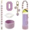 Silicone Boot Cute Monogram Set Compatible with Owala Water Bottle 24 oz - Perfect Letter Owala Accessories for Owala Tumbler, Owala Free Sip, Pink Owala, Black Owala, owala coffee tumbler (Purple, O)