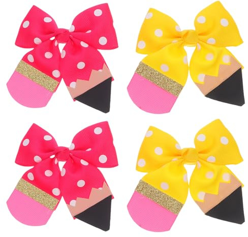 GALPADA 2 Paare Haarschleifen Clips Rutschfeste Ripsband Haarklammern Voll Gefütterte Haarspangen für Kleinkinder Haarschmuck zum Schulanfang Niedliche Mädchen Haaraccessoires