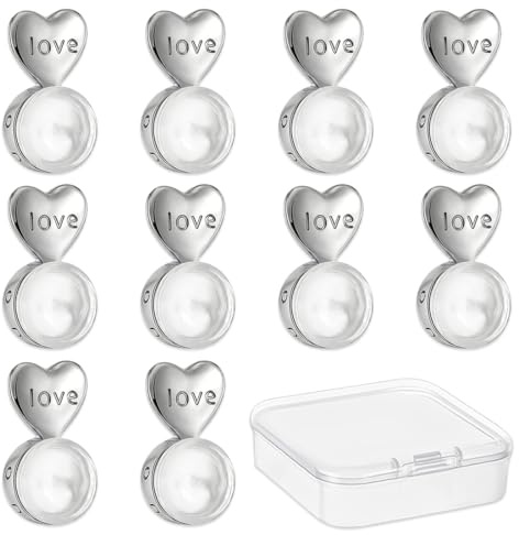 KAHZOR 10 Piezas Cierres para Pendientes Seguros,Hipoalergénicos,Repuestos de Silicona,Tuercas con Diseño de Corazón,Para Lóbulos Caídos o Rasgados,Sujeta y Levanta Pendientes Oreja (Plata)