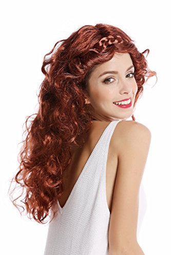 WIG ME UP - 91240-ZA340A/ZA24A Perücke Damenperücke Halloween Karneval Rot-Braun-Mix lang wellig lockig geflochten Haarreif