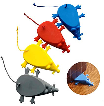 Universal Silikon Tür Stopper Finger Protector Premium niedlichen bunten Cartoon Maus Stil - Flexible Silikon Türpuffer Set mit Seil ziehen für Home Garden Office (Mehrere Farben)