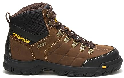 Caterpillar - Stivali industriali da uomo in acciaio impermeabile, Marrone reale, 31.0 cm
