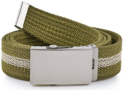 Merry Style Damen Gürtel Stoffgürtel P20 (Khaki/Beige-Silber, 105 cm (Gesamtlänge 110 cm))