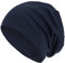 style3 Warme Herbst Winter Slouch Beanie XXL aus atmungsaktivem, feinem und leichten Jersey Unisex Mütze Wintermütze One Size, Farbe:Marineblau