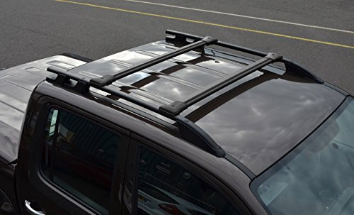 ALVM Parts & Accessories Querträger-Set für Dachseitenträger, Schwarz