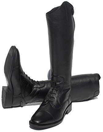 Rhinegold Childs Luxus Long Leather Riding Boot-4-black, Stivali da Equitazione in Pelle Lunga Bambini, Nero, 4 (EU37)