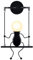 KAWELL Humanoid Kreative Wandleuchte Moderne Wandlampe Einfache Kerzen Wandleuchten Art Deco Max 60W E27 für Kinder Zimmer, Treppen, Flur, Restaurant, Küche, Swing Schwarz x1