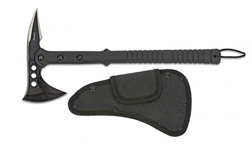 Albainox 32399 - Ascia in fibra nera con custodia per caccia, pesca, campeggio, outdoor, sopravvivenza e Bushcraft