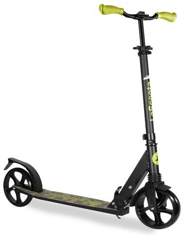 Lascoota Roller für Kinder ab 8 Jahren- Tretroller Erwachsene – Klappbar & Höhenverstellbar – Federungssystem vorne + Roller-Schultergurt 20 cm große Räder große Scooter für Jugendliche (Camo)
