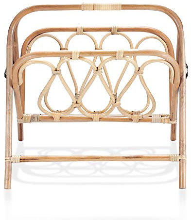 ZhaoXH Porte-revues en Rotin à La Main Support de Rangement de Journaux Porte-Documents Courrier Support ForpourCirculaires Documents Lettres Carnets de Notes Revues et Cartes