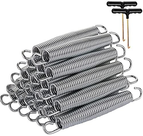 Yarlung 20 Pack 7 Inch/17.8cm Trampoline Springs with 2 T-Hooks, Stainless Steel Springs Replacement Parts for Skywalker, JumpKing, Upperbounce, Skybound