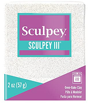 Sculpey Polymer Clay 2OZ Argilla POLIMERO 2 Oz Wht GLTTR, Glitter Bianco