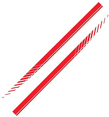 2 Stück Autokarosserie Seitenaufkleber,MoreChioce Sports Racing Streifenaufkleber Universal PVC Auto Motorhaube Streifen Aufkleber Selbstklebend Auto Seitenschweller Dekoration,190cm × 9cm Rot