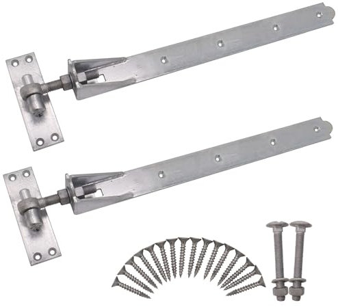 EAI Adjustable Gate Hinges | 900mm / 36 Inch Heavy Duty Hook and Band Gate Hinges | Galvanised - 1 Pair
