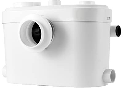 Sanitary Pumps Macerator Pump P750A for Sanitary Toilet Shower Sink Waste 3 in 1 Carbon Filter IP55 Rated 750 Watt, White, M