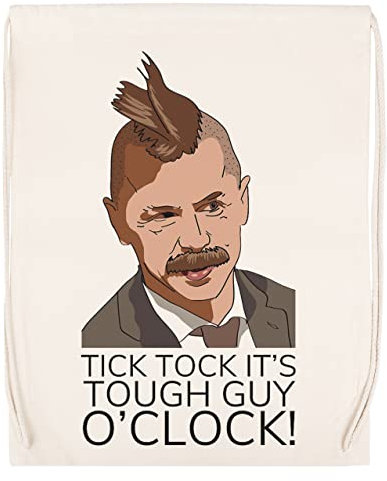 Enigmae Tick Tock It's Tough Guy O'clock Wozniak Sport-Baumwolltasche mit Kordelzug Sport Cotton Beige Bag