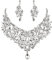 Clearine Braut Schmuck-Set Marquise-Kristall-Strass-Cluster-Statement-Halskette und baumelnden Ohrringe set für Damen Hochzeit Party Klar Silber-Ton
