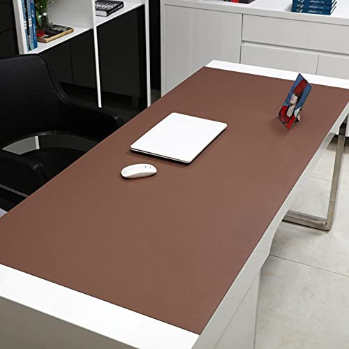 Multifonctionnel Antidérapant Tapis De Souris Ergonomique Jeu Sous-main Pour Clavier Et Souris,Grand PU Cuir Sous-main,Expansé Tapis De Souris-Marron. 120x70cm(47x28inch)