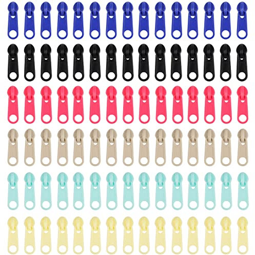 DOITEM 90 Stück Buntes #3 Plastisch Reißverschluss-Reparaturset Schieberegler 6 Farben Zur Verwendung In Näh Für Die Geldbörse, Hose, Jacken, Koffer, Kleidung, Gepäck, Rucksäcke