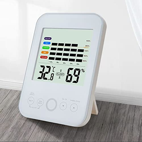 SPORTARC Hygrometer Innen Thermometer, Thermometer mit Temperatur und Luftfeuchtigkeit Monitor mit Alarm für Wetterstationen Büro Zimmer Gewächshaus