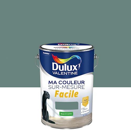 Ma Couleur Sur-mesure par Dulux Valentine – Peinture Intérieure Murs, Plafonds, Boiseries - Facile à appliquer - Satin Vert Celadon 5 L