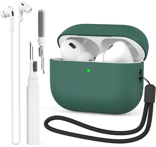 BEAUDOM Silikon-Schutzhülle für Airpods Pro 2, kompatibel mit Airpods Pro 2. Generation, Kieferngrün