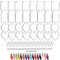 128 Pcs Porte Clés en Acrylique, Porte Clés Transparents avec Trous, Porte Clés et Anneaux de Saut