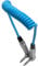 KONDOR BLUE | Coiled 3.5mm Right Angle TRS Stereo Audio Cable | 12-24 Cable Compatible with Stereo Mics, Lavs, Mirrorless Cameras, and Timecode Boxes + More | Blue