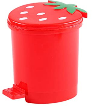 PRETYZOOM Poubelle De Bureau Miniature Forme De Fraise Conteneur à Déchets Mignon Pour Cuisine Et Bureau Design Créatif Et Pratique Fabriqué Pour Décoration Et Rangement
