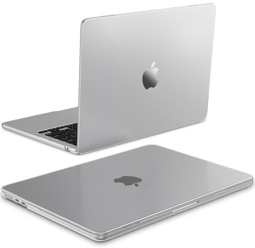 Fintie Hülle Kompatibel mit MacBook Air 13.6 Zoll M4 M3 M2 A3240 A3113 A2681 (2025-2022), [100% Entspricht der Offiziellen Farbe] Premium Ultradünne Matte Hartschale Schutzhülle, Transparent