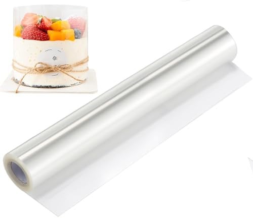 DOCMON Kuchenhalsband, 30,5 x 94 cm, Acetatblätter zum Backen, transparente Acetat-Kuchenhalsbänder, Frostform, Kuchen-Kit, Backwerkzeuge für Kuchen, Schokolade, Dessert, Zuckerguss, Basteln,