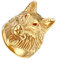 JewelryWe Ring Herren Wolf Kopf: Gold Edelstahl Wolfskopf Herrenring mit roten Augen Gothic Biker Rocker Männer Band Bandring mit Gravur Größe 54