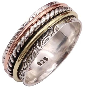 Ring Versilberter Damen & Herren handgefertigter Schmuck TSR31A_69 (22.0)