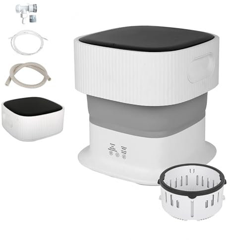 Lavatrice Portatile con Centrifuga, 9L Lavatrice Portatile Con Centrifuga Con 350RPM Centrifuga a Secco , Lavatrice da Campeggio per Appartamento,Lavanderia,Campeggio,Viaggi