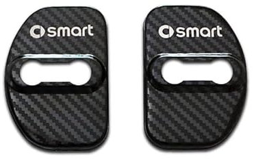 JxbJQQ 2 Pezzi Auto Coperchio Serratura Portiera per Smart 453 451 450 Fortwo Forfour, Antiruggine Anti Corrosivo Copri Serrature Portiere Coperture,Carbon Fiber